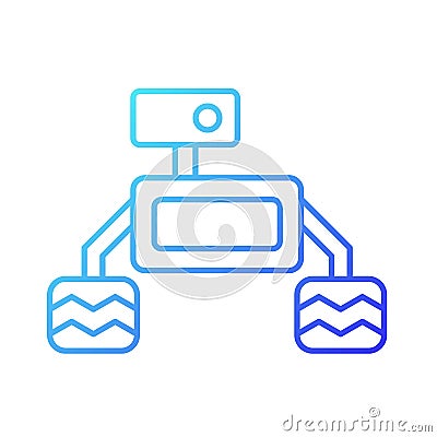Space exploration robot gradient linear vector icon Vector Illustration