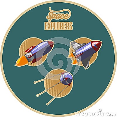 Space explorers Vector Illustration