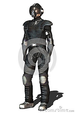 Space fighter pilot black Stock Photo