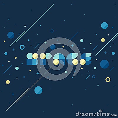 Space - flat vector concept of galaxy in huge universe Vector Illustration