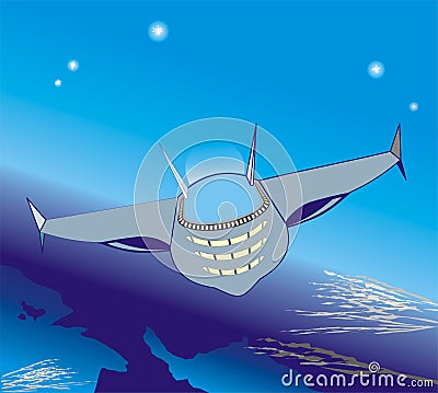 Space flight Vector Illustration