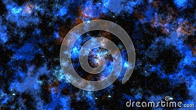Space flight into a star field. Basic 3D rendering of a space flight into a star field. Deep Space Nebula Loop Stock Photo