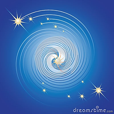 Space. Galactic spiral. Vector Illustration