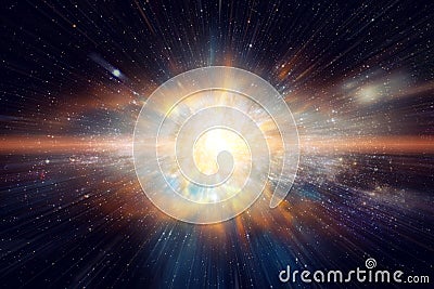 Space and Galaxy light speed travel. Stock Photo