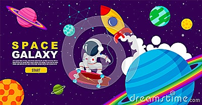 Space. galaxy , surf skate, vector illustration Vector Illustration