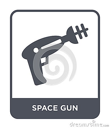 space gun icon in trendy design style. space gun icon isolated on white background. space gun vector icon simple and modern flat Vector Illustration