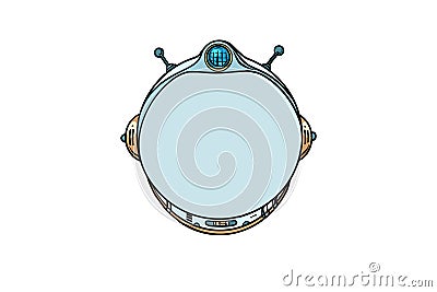 Space helmet, on white background Vector Illustration