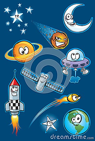 Space Icon Set Vector Illustration