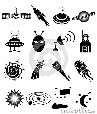 Space icons set Vector Illustration