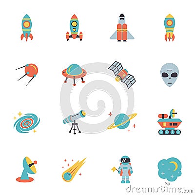 Space icons set Vector Illustration