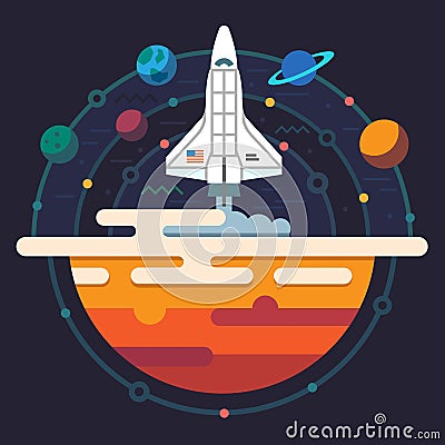 Space illustration. Planets of solar system Vector Illustration