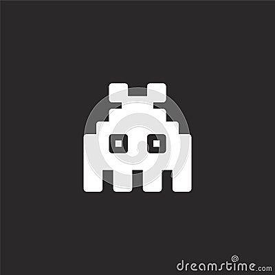 space invaders icon. Filled space invaders icon for website design and mobile, app development. space invaders icon from filled Vector Illustration