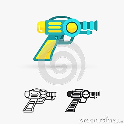 Space Laser Ray Gun. Gun toy icon Vector Illustration