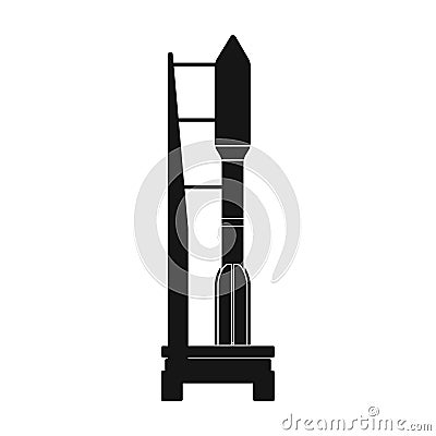 Space launch vehicle at launch. Vector Illustration