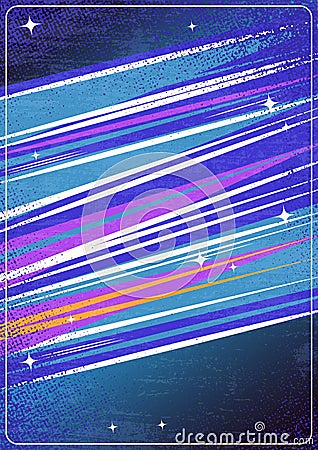 Space lines poster colorful vintage Vector Illustration