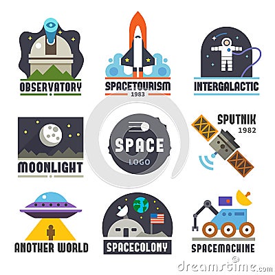 Space logo set Vector Illustration