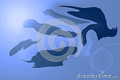 Space Messengers 3d abstract design Stock Photo