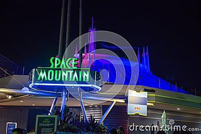 Space Mountain Disney World Travel Editorial Stock Photo