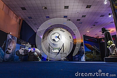 Space in movies and Boeing CST-100 Starliner Stock Photo