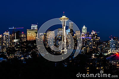 Space Needle & Seattle skyline Editorial Stock Photo