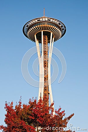 Space Needle in Seattle during the sunset Editorial Stock Photo