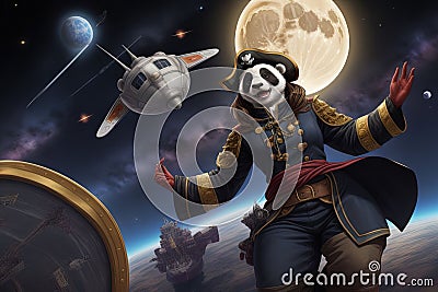 space pirate queen illustration AI Generated image Cartoon Illustration