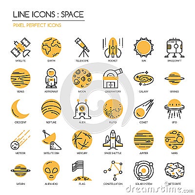 Space ,pixel perfect icon Vector Illustration