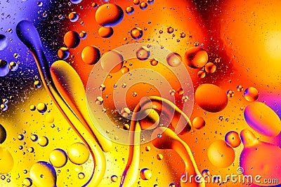 Space or planets universe cosmic abstract background. Abstract molecule atom sctructure. Water bubbles. Macro shot of air or molec Stock Photo