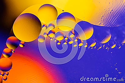 Space or planets universe cosmic abstract background. Abstract molecule atom sctructure. Water bubbles. Macro shot of air or molec Stock Photo