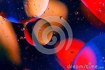 Space or planets universe cosmic abstract background. Abstract molecule atom sctructure. Water bubbles. Macro shot of air or molec Stock Photo