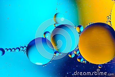 Space or planets universe cosmic abstract background. Abstract molecule atom sctructure. Water bubbles. Macro shot of air or molec Stock Photo