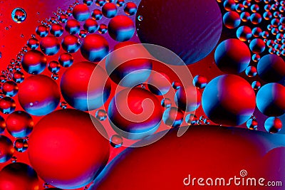 Space or planets universe cosmic abstract psycheledic background. Abstract molecule atom sctructure. Water bubbles. Macro shot of Stock Photo