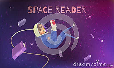 Space Reading Background Vector Illustration