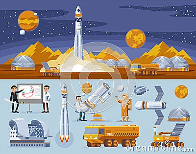 Space Research Concept Vector Illustration