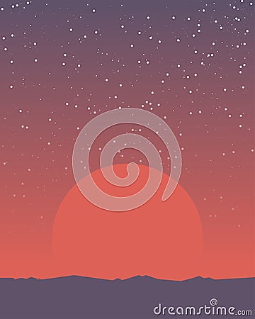 Space retro banner Vector Illustration