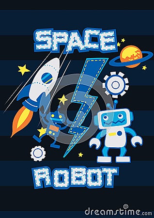 Space robot Vector Illustration