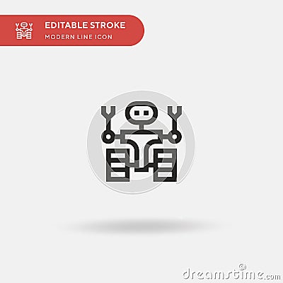 Space Robot Simple vector icon. Illustration symbol design template for web mobile UI element. Perfect color modern pictogram on Stock Photo