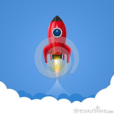 Space rocket launch Vector Illustration