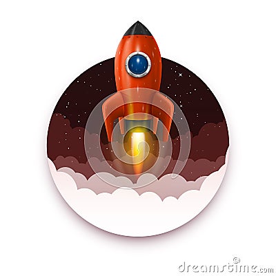 Space rocket launch, Startup creative idea, Rocket background, Vector illustration Vector Illustration