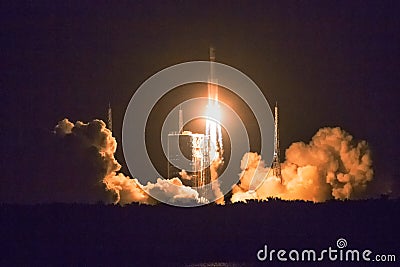 Space rocket launching Stock Photo