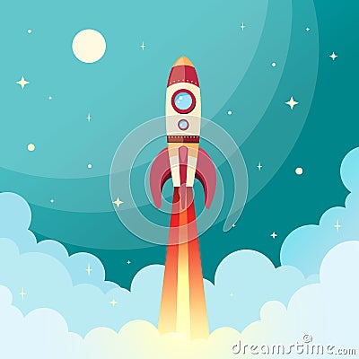 Space rocket print Vector Illustration