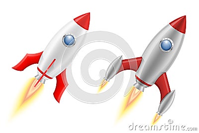 Space rocket retro spaceship illustration Cartoon Illustration