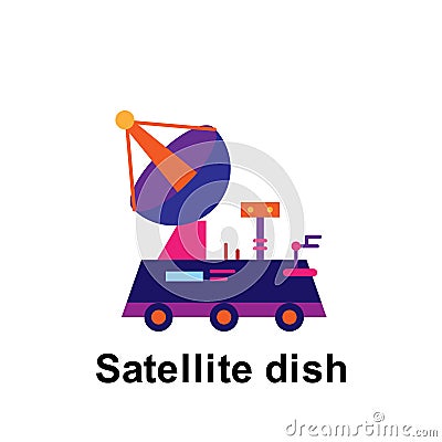 Space, satellite dish color icon. Element of color space icon. Premium quality graphic design icon. Signs and symbols collection Stock Photo