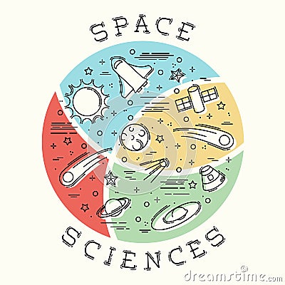 Space Science illustration Vector Illustration