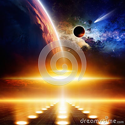 Space scientific background Stock Photo