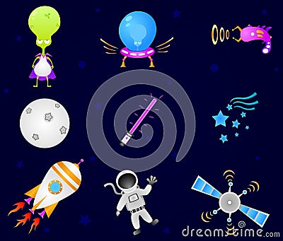 Space set Vector Illustration