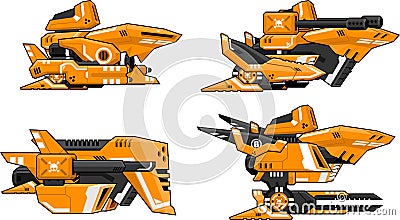 Space Shooter Game Assets Pack Vector Illustration