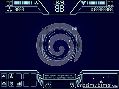 Space shooter game ui Vector Illustration