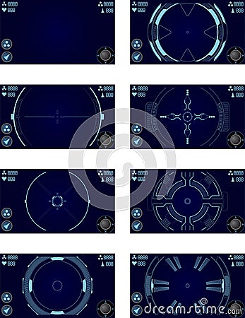 Space shooter game ui Vector Illustration