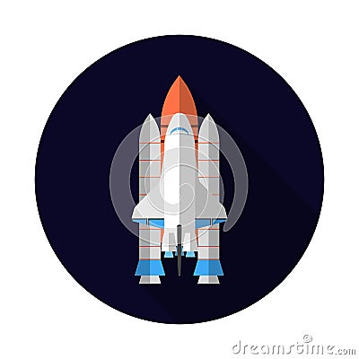 Space Shuttle, Flat design, vector illustration. Vector Illustration